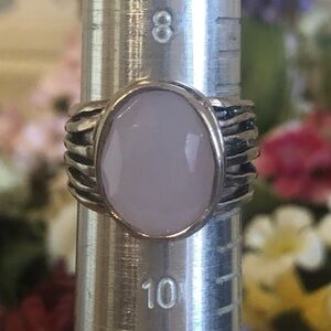 Vintage Silpada Sterling Silver and Rose Glass Ring Size 9